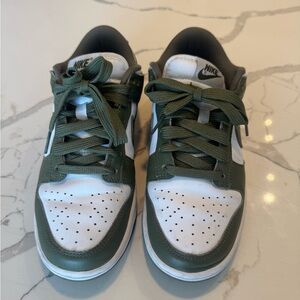 Nike Women Olive Green and White Sneakers